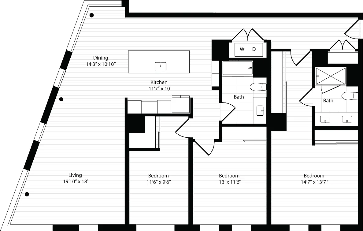 Floor plan 3 Bedroom A