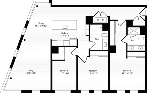 Floor plan 3 Bedroom A