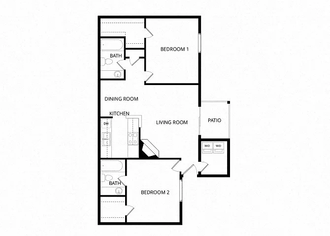 Floor plan 2 bedroom flat