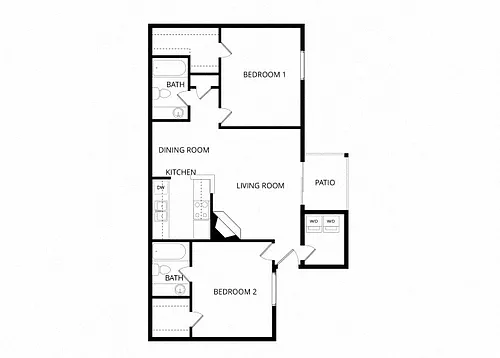Floor plan 2 bedroom flat