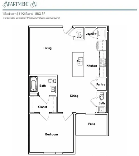 Floor plan 1 Bedroom A1 Floorplan