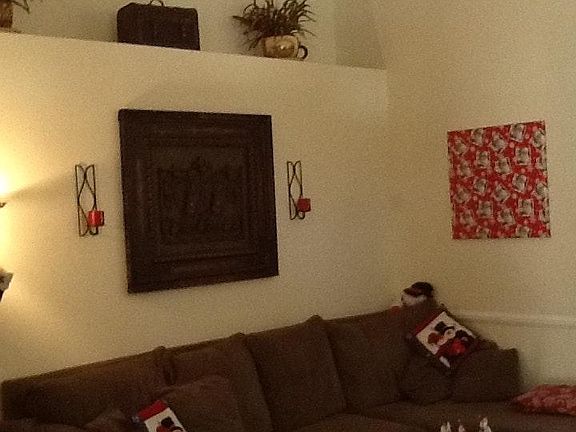 Living room with furniture at Christmas