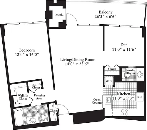 Floor plan 2 Bedroom J
