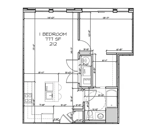 Floor plan 1BR1BAA