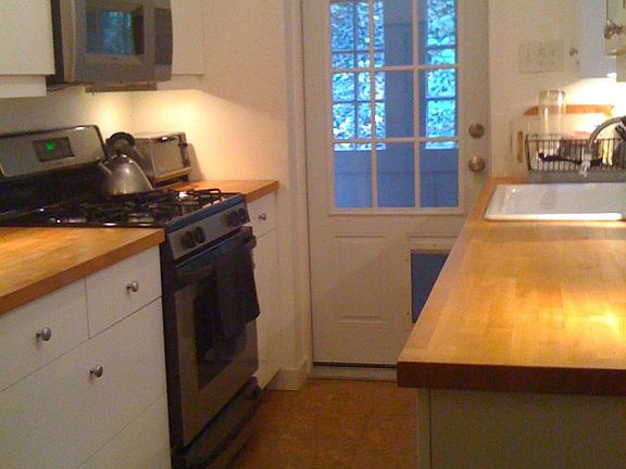 Kitchen looking out to mud room