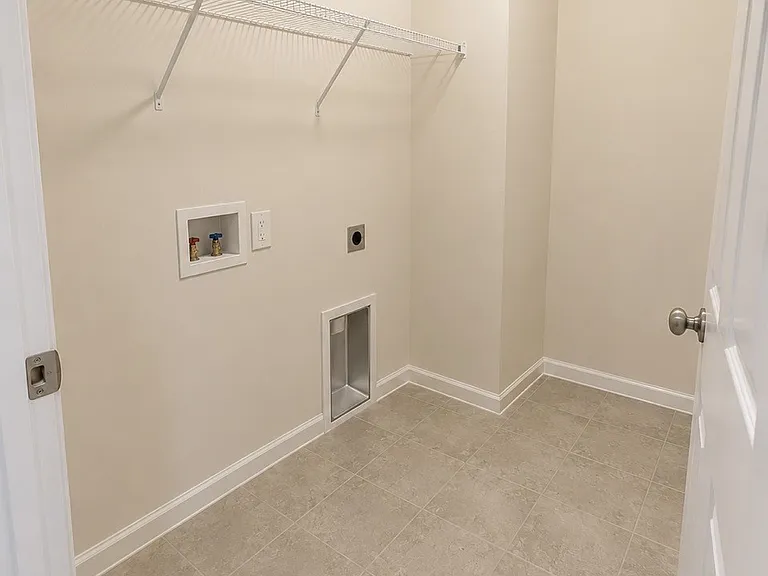 Laundry room; downstairs.