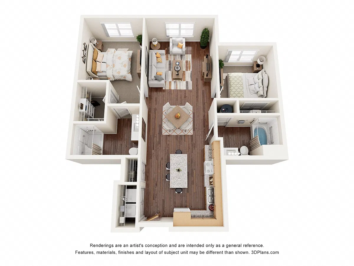 Floor plan Two Bedroom 2C
