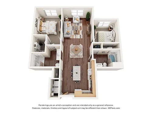Floor plan Two Bedroom 2C