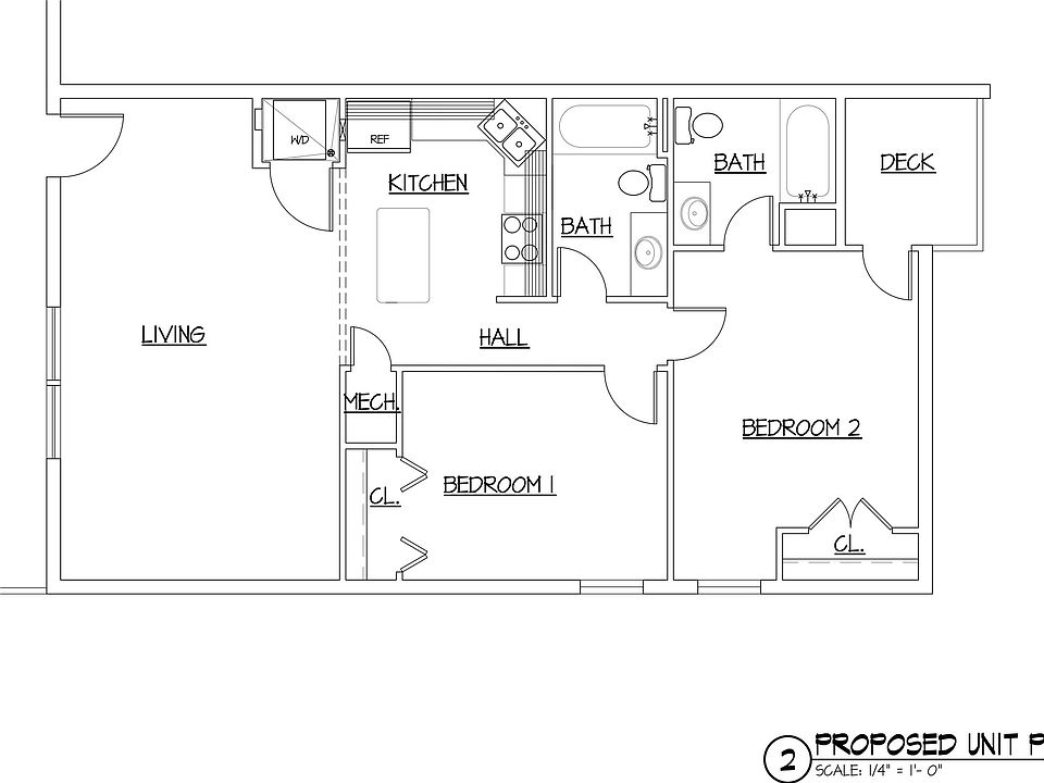 Two-Bedroom, Two-Bathroom Typical Layout