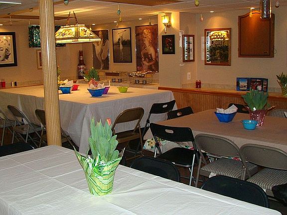 Finished basement with full kitchen on other side