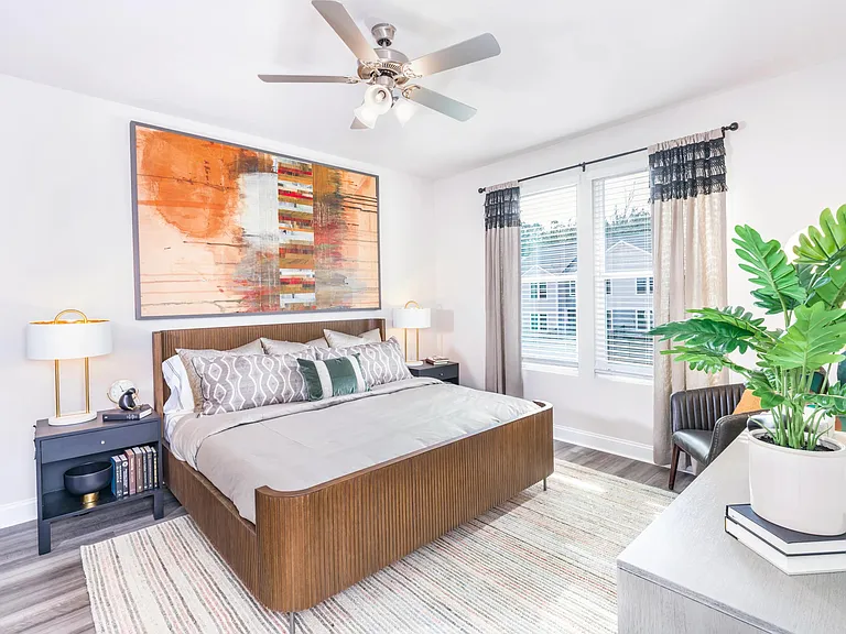 Experience comfort and style at Modera Golden Triangle. Revel in spacious bedrooms with large custom closets, designed for your ultimate relaxation.