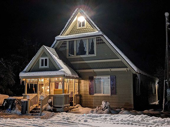 Rear of home at night