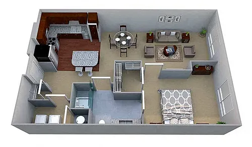 Floor plan A1 1 Bed/1 Bath