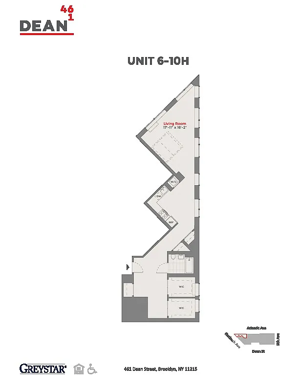 Floor plan Alcove Studio / 1 Bathroom