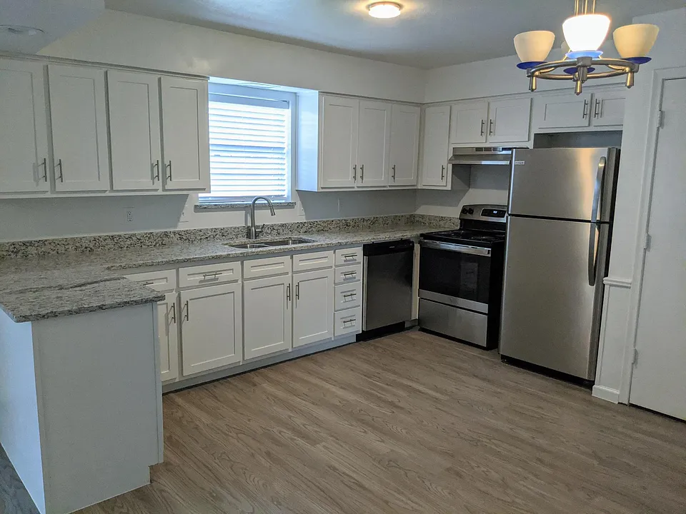 Renovated kitchen with stainless steel appliances