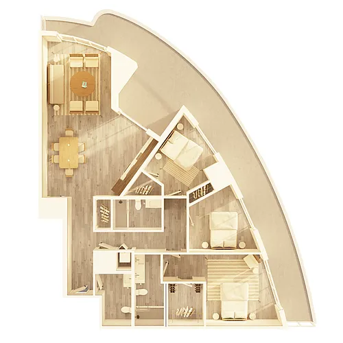 Floor plan 3 BD Type A (C01)