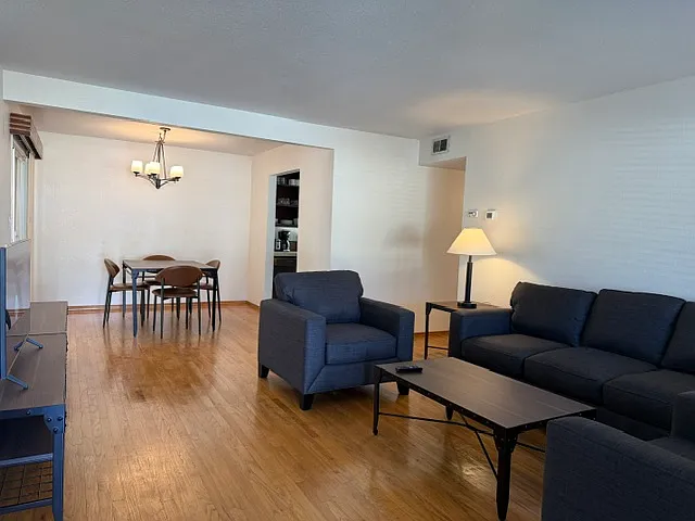 Property is unfurnished. Photo is to show how furniture could be placed and provide estimate of room size