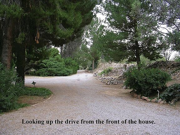 looking up the drive from the front entry