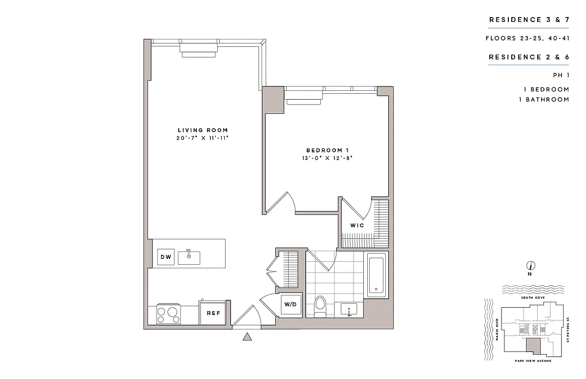 Floor plan 1 Bed1 Bath-A3