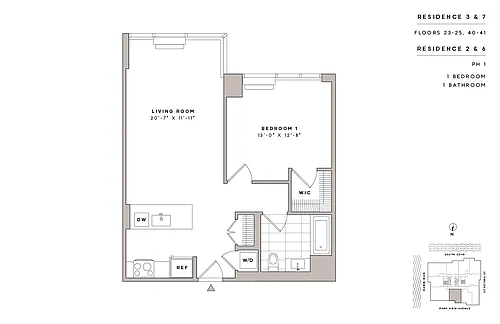 Floor plan 1 Bed1 Bath-A3
