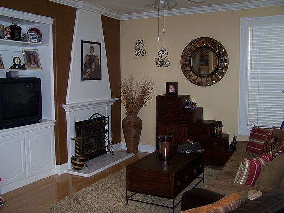Cozy fireplace in family room