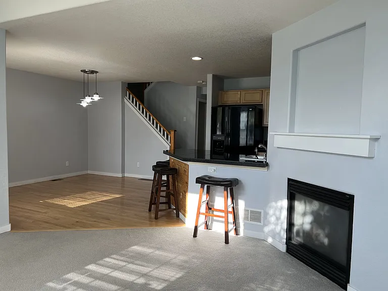Front Door (not visible) opens to Dining Area, facing Kitchen. Very desired model in Park Place Townhomes!