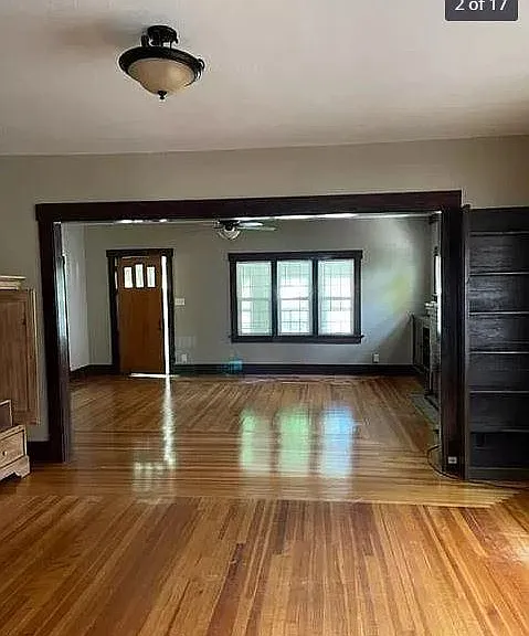 Front door entrance to family room followed by entrance to dining room
