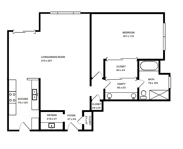Floor plan 1E
