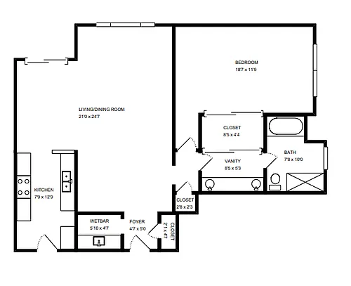 Floor plan 1E