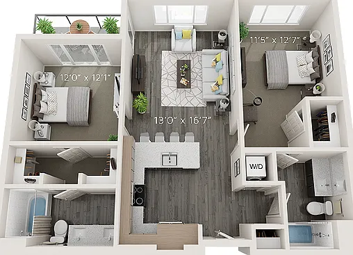 B3 Floor Plans - 3D B3 Floor Plans - 3D