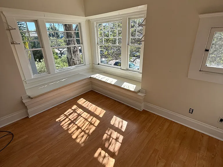 Bay window in living room.