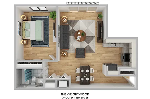 Floor plan One Bedroom D