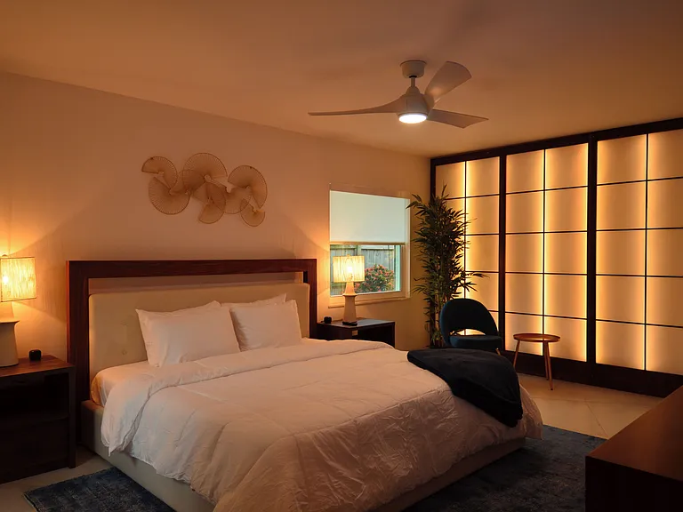 Master bedroom, 70" smart TV, master bath ensuite, large walk in closet