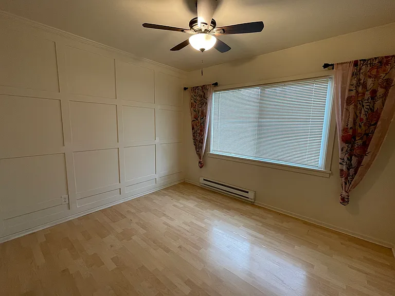 Bedroom with accent wall.
