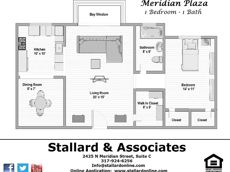 1 & 2 Bedroom Apartments in Downtown Indianapolis - Meridian Plaza Awaits You! — Photo 9