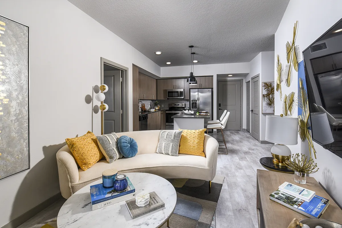 Apartment Living Room - The Point at District Flats
