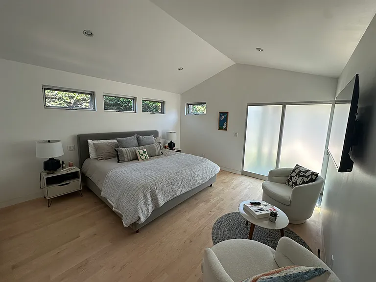 Large master suite, perfect light, seating area, plenty of storage, access to backyard, quiet