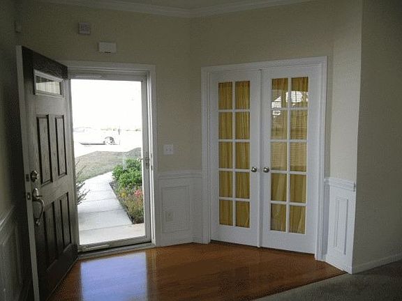 Foyer with Wood Floors