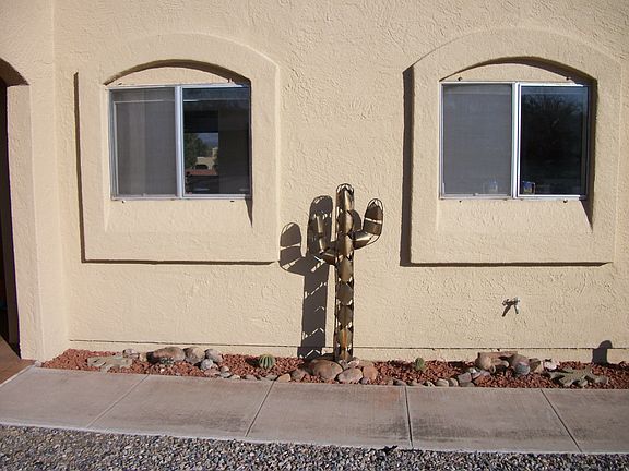 Sculpture and cactus