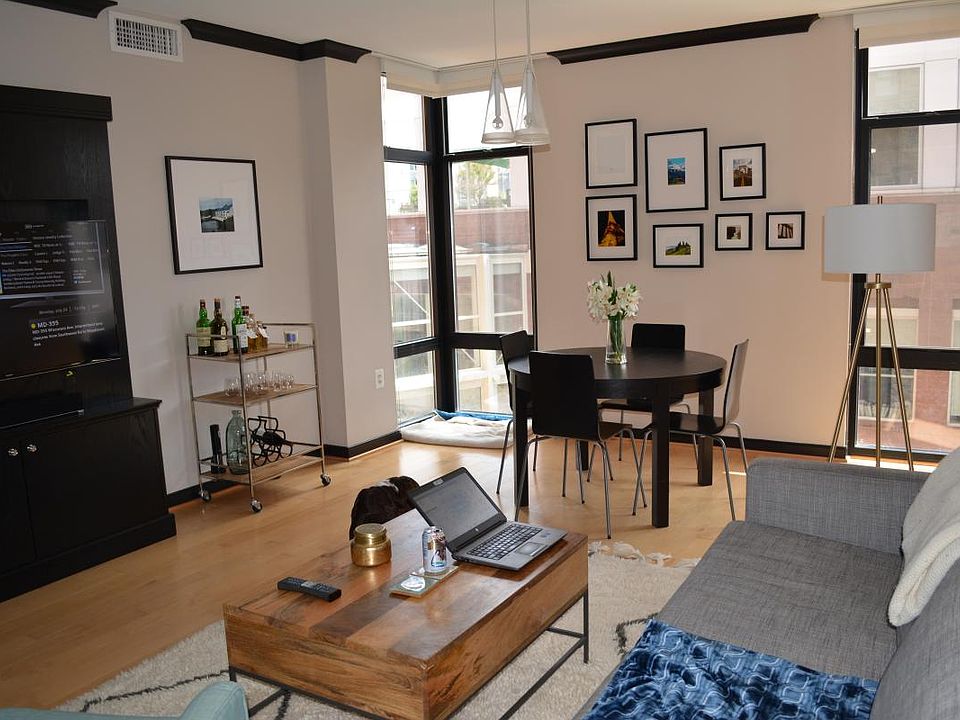 Open Plan Living Room With Built-In Entertainment Center