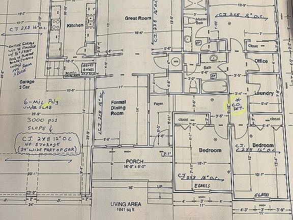 garage 50'deep on 1 side