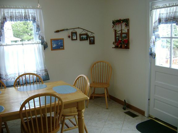 The large deck is just off the Dining Room