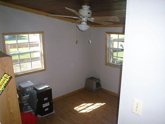 newly remodelled office with view into yard