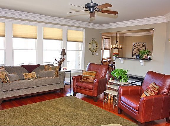 Another view of family room looking into the kitchen