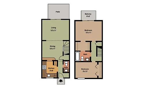 Floor plan Townhome with basement
