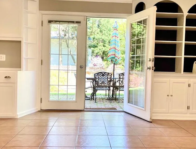 French Door entrance to the backyard patio