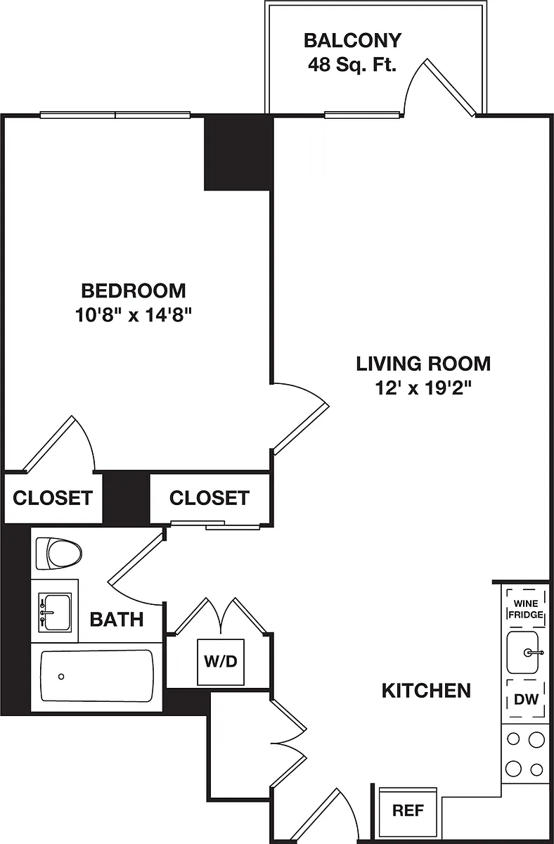 Floor plan One Bedroom A