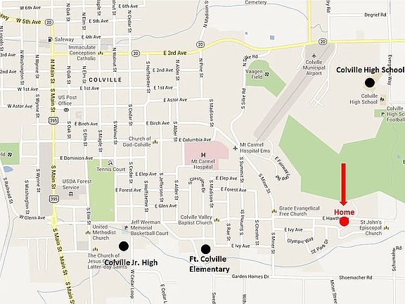 Map showing home location