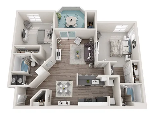 Floor plan 2x2 Small Titanium