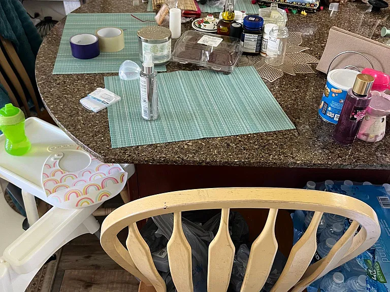 it is a big counter with granite as food table.